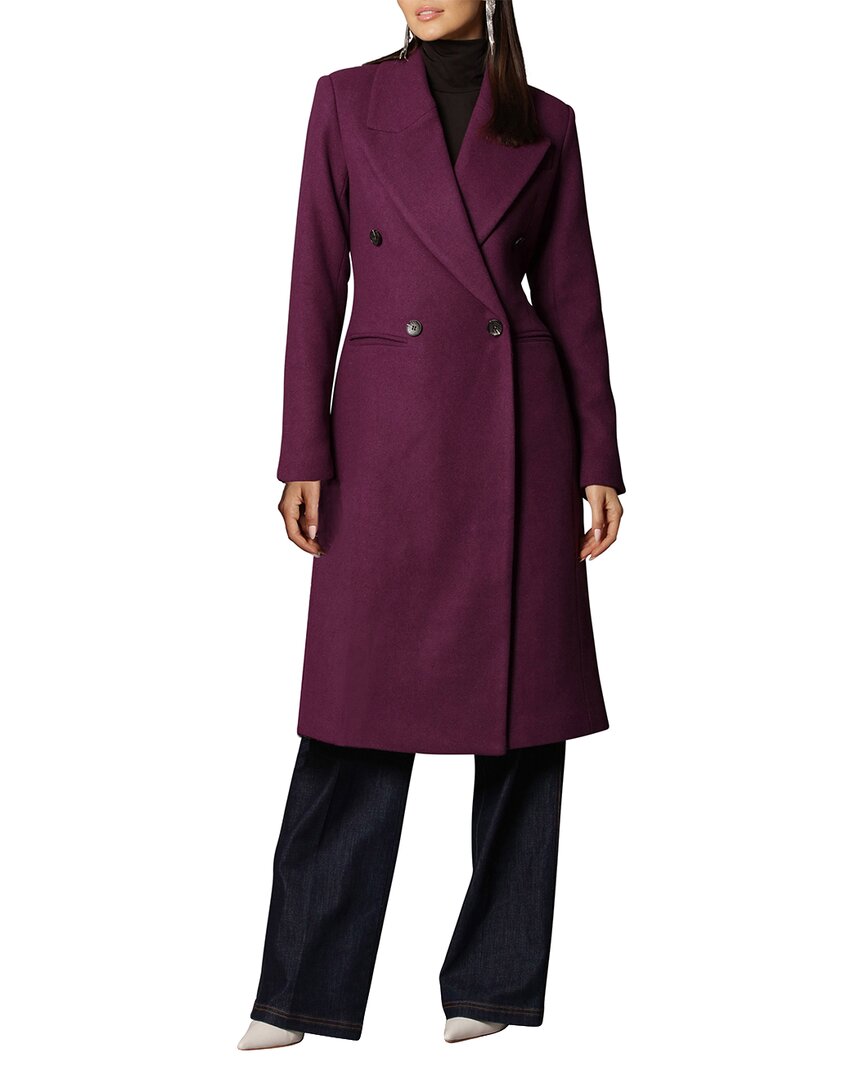 Avec Les Filles Women's Double Breasted Tailored Coat In Purple