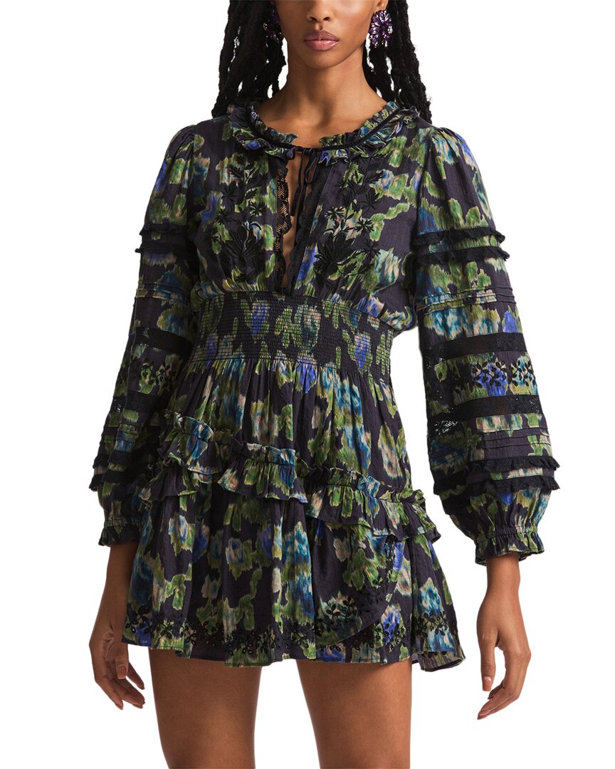 Loveshackfancy Clarkie Dress In Deep Blue Trace