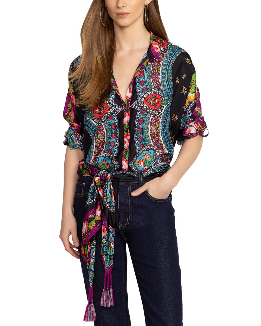 Johnny Was Audrey Oversized Silk Blouse