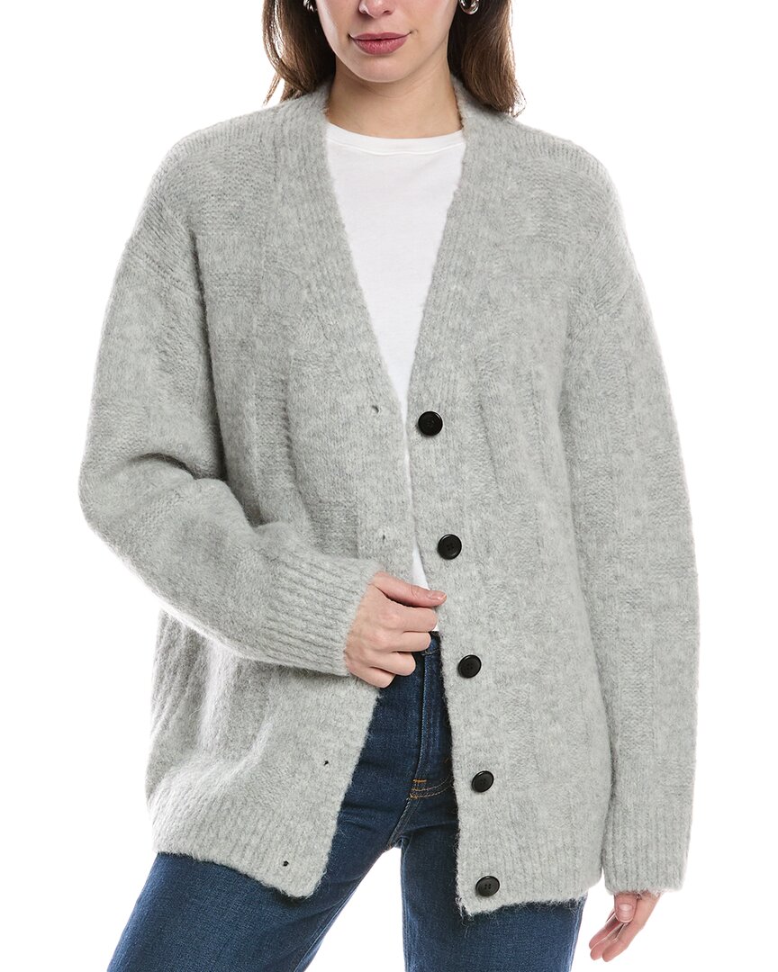 Proenza Schouler White Label Alana Alpaca & Wool-blend Cardigan In Grey