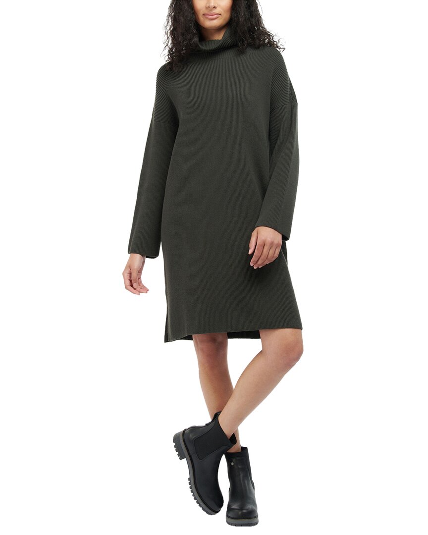 Shop Barbour Stitch Wool-blend Knee-length Dress