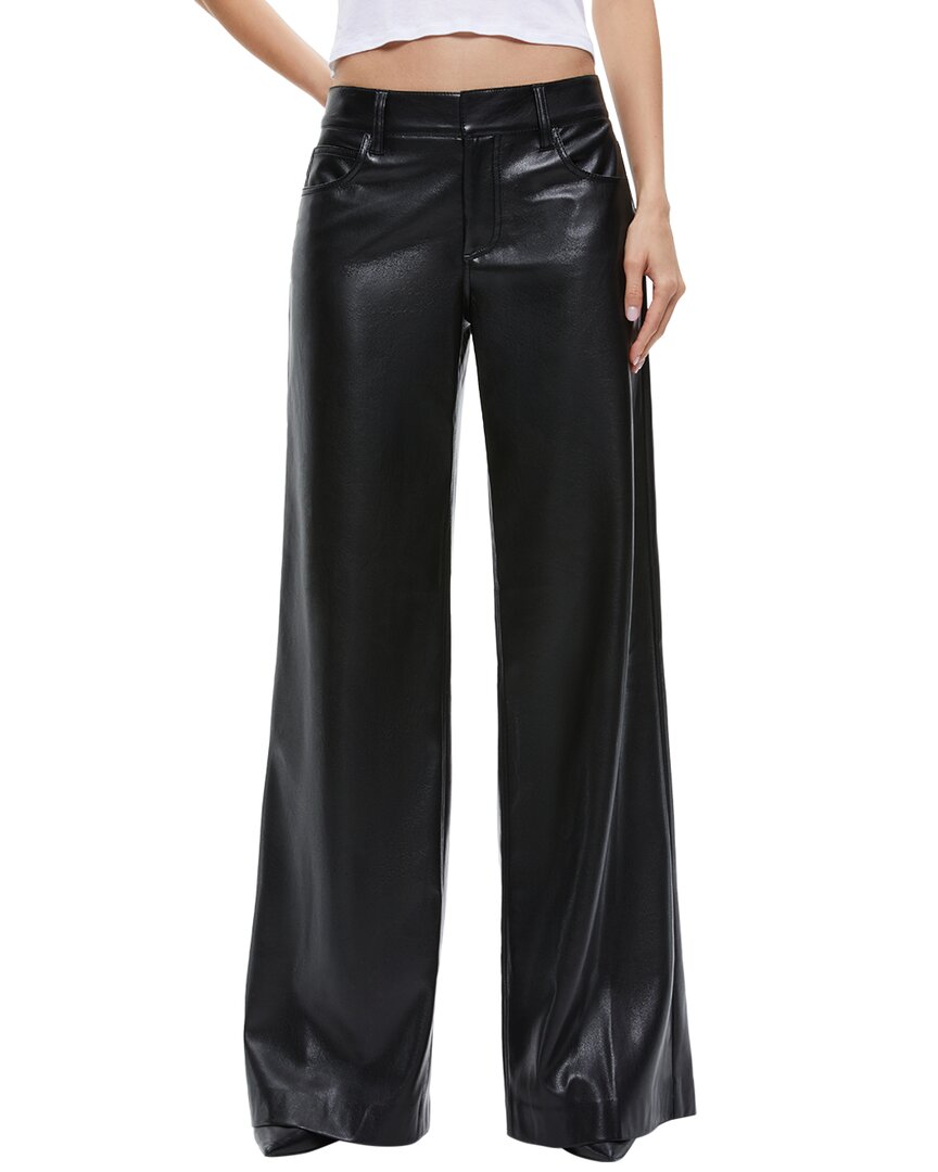 Alice And Olivia Olivia Vegan Leather Wide Leg Flare Pant