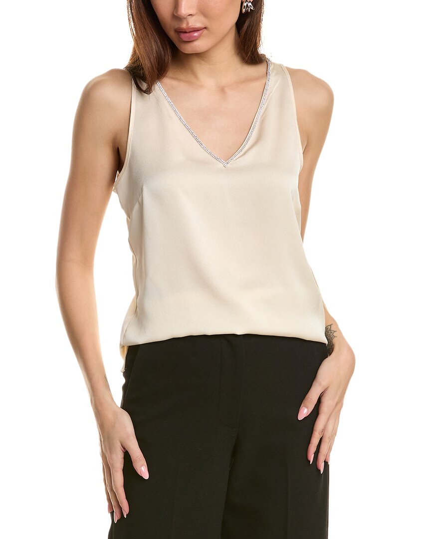 Vince Camuto Rhinestone Trim Tank In Neutral