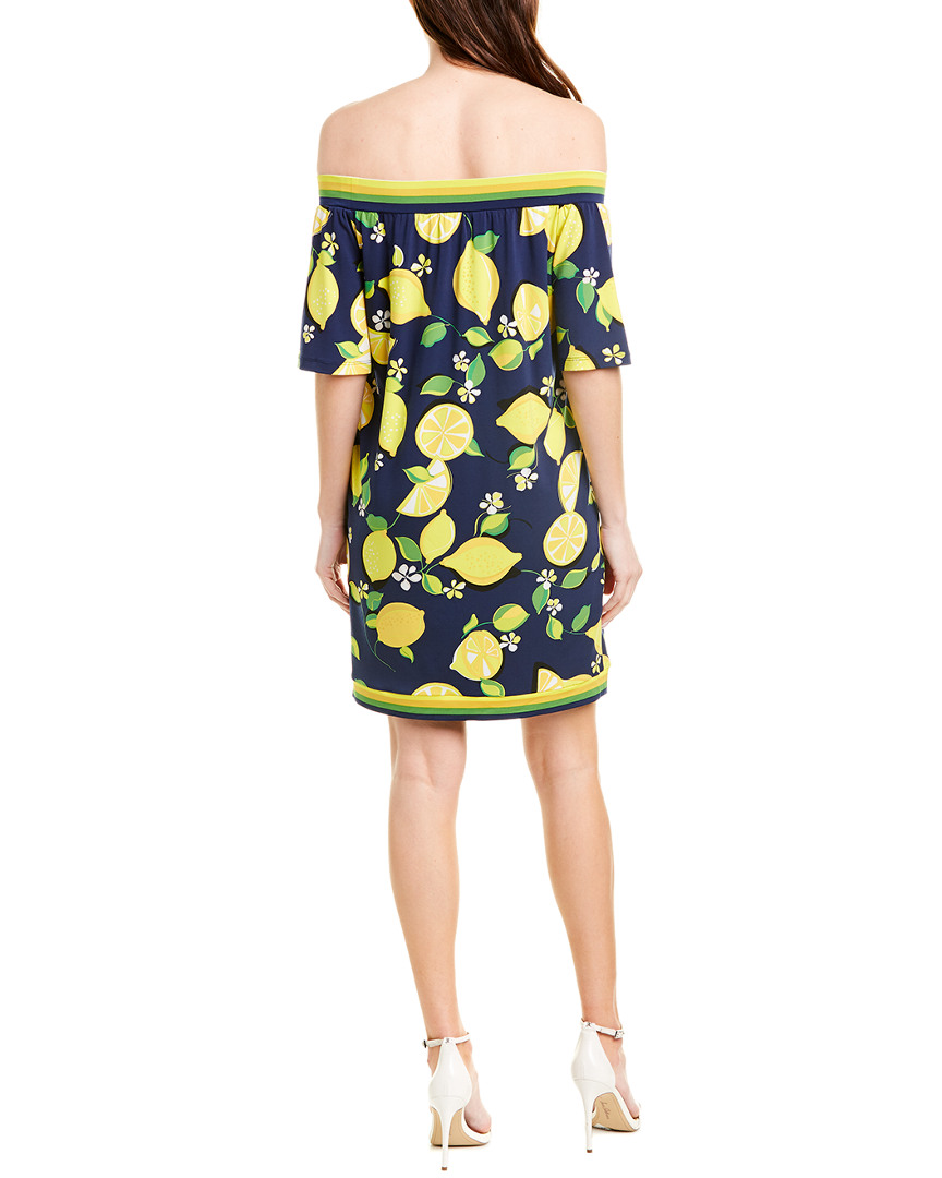 Trina Turk Women's Dress Blue Size Small S Sheath off Shoulder Lemon #176 for sale online | eBay