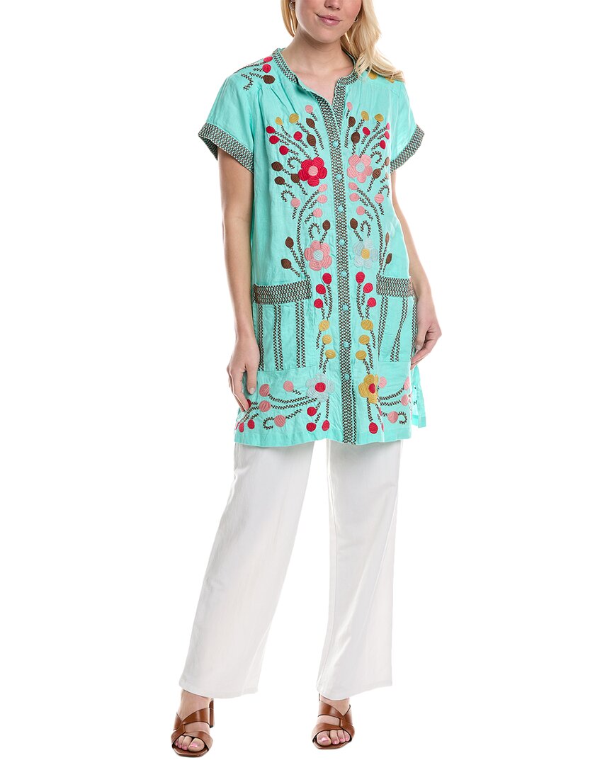 Johnny Was Joni Relaxed Pocket Weekend Tunic In Blue