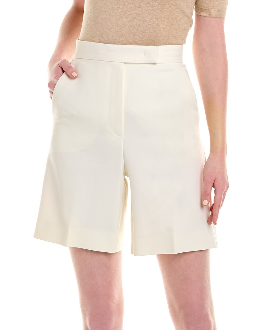 Shop Max Mara Bray Wool-blend Short In White