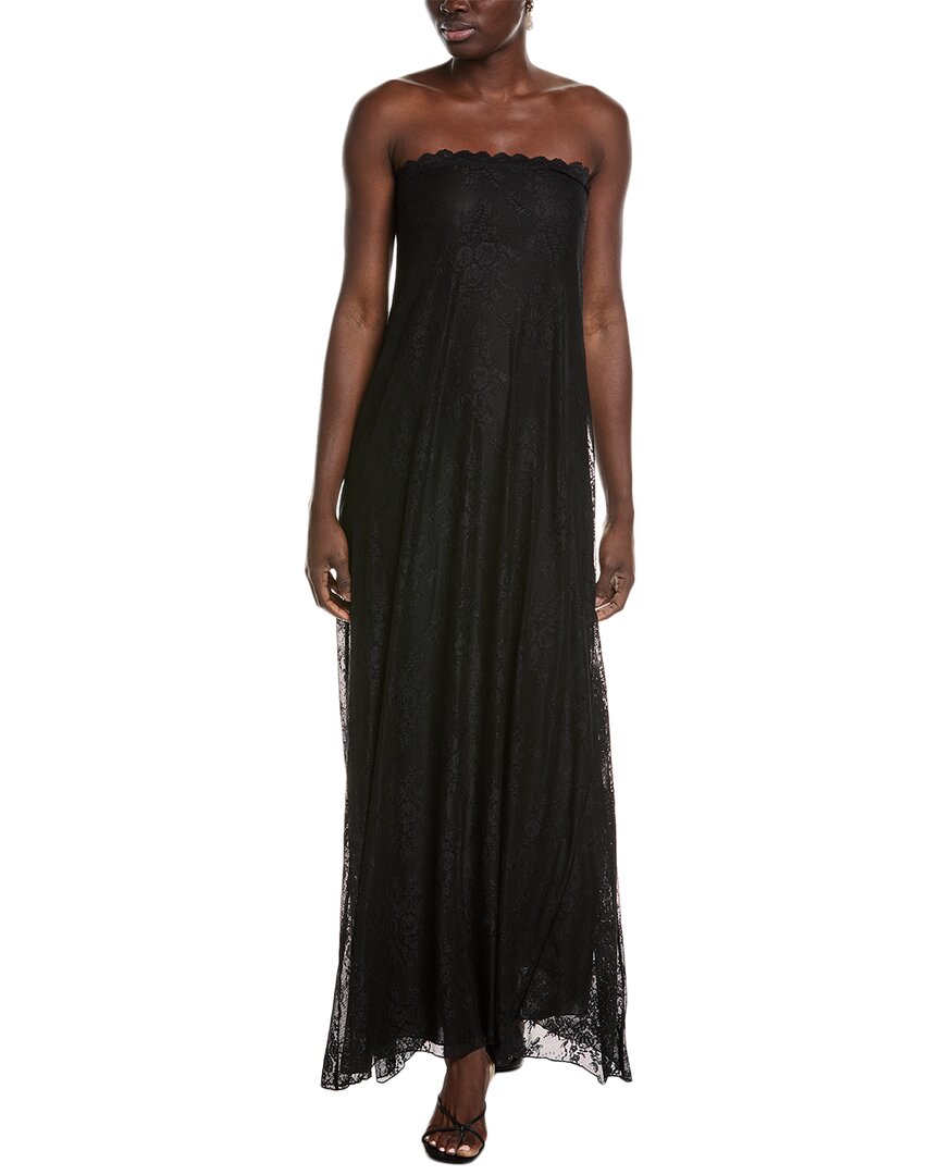 Weworewhat Strapless Lace Maxi Dress In Black
