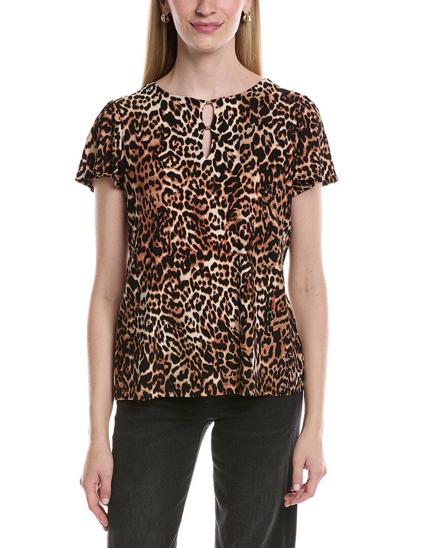 Jones New York Noodle Print Top In Animal Print