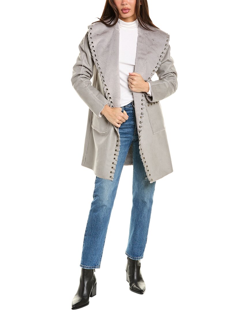 Stella + Lorenzo Whipstitch Jacket In Grey
