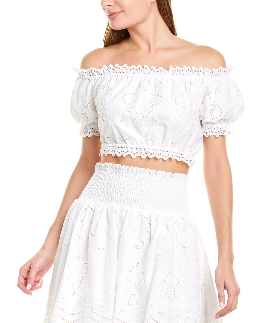 Image of Shoshanna Off-the-Shoulder Crop Top