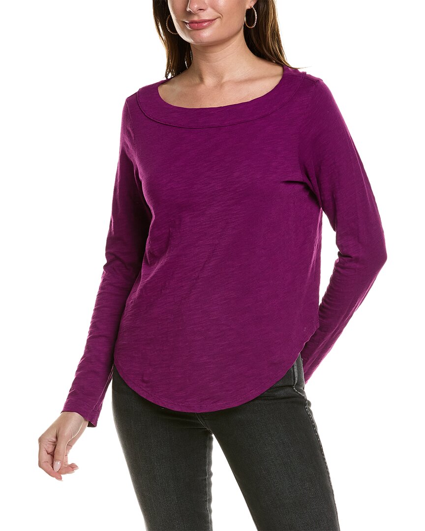 Wilt Shrunken Bateau Neck Shirttail T-shirt In Purple