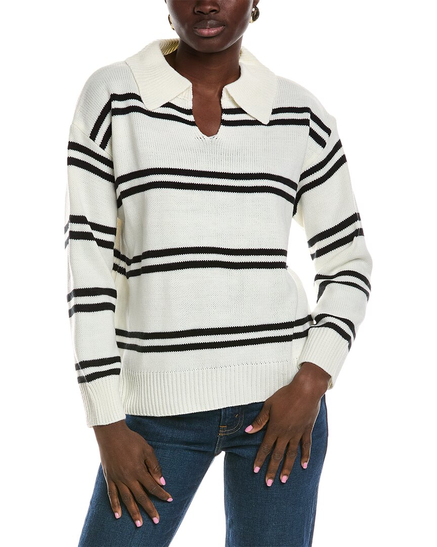 Lyra & Co V-neck Sweater In White