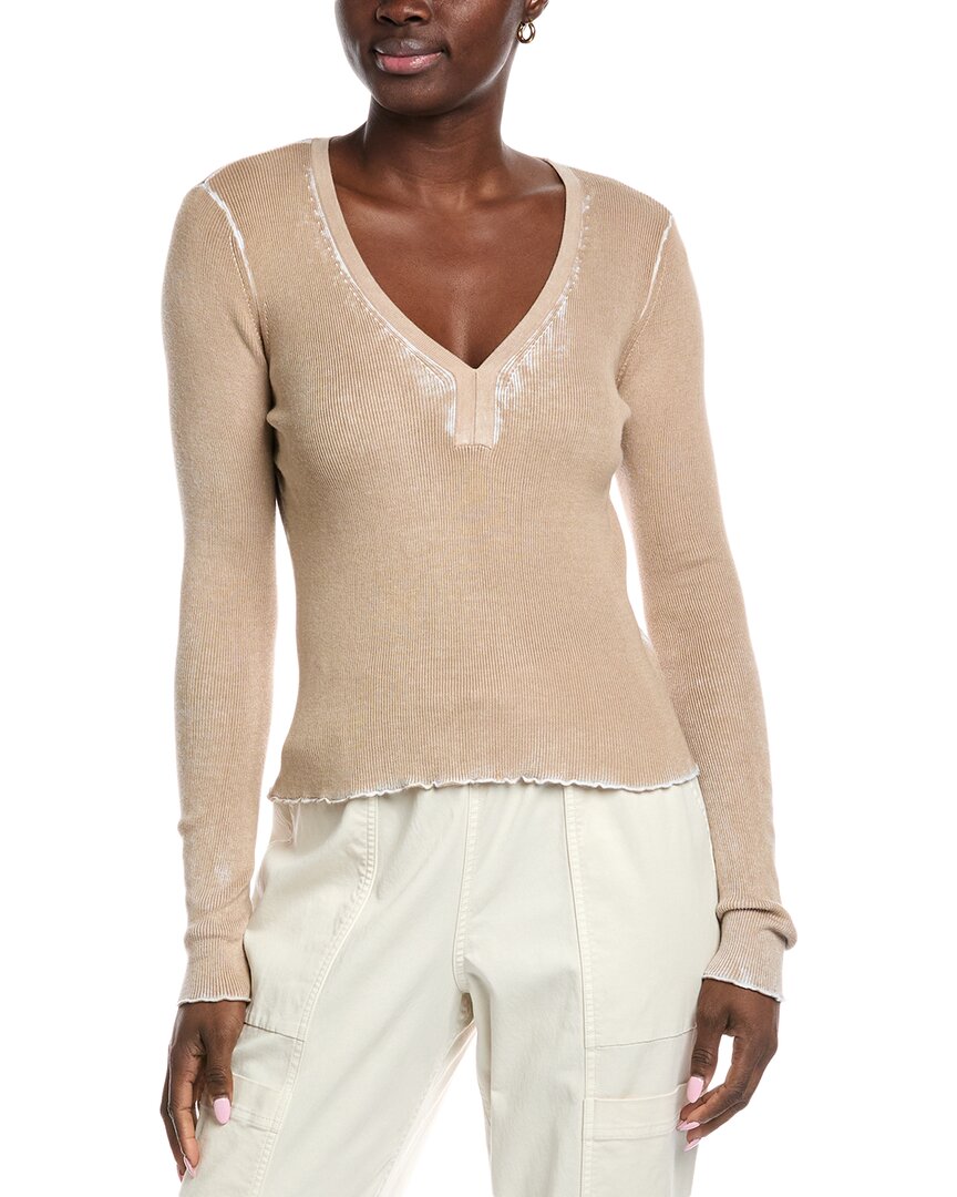 Autumn Cashmere Cotton By  Inked V-neck Sweater In Neutral