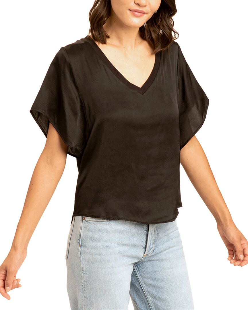 THREADS 4 THOUGHT THREADS 4 THOUGHT AVERIL OVERSIZED SATEEN V-NECK TOP