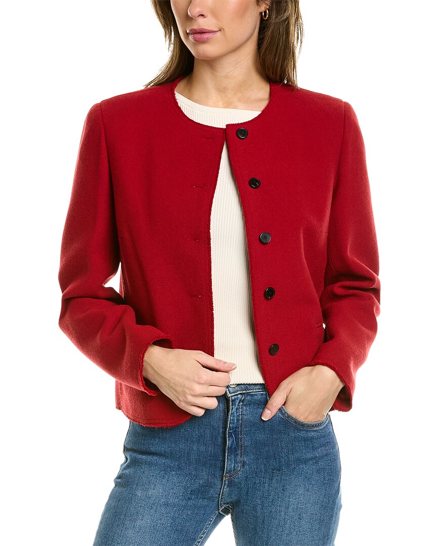 Lafayette 148 Alden Wool-blend Jacket In Red