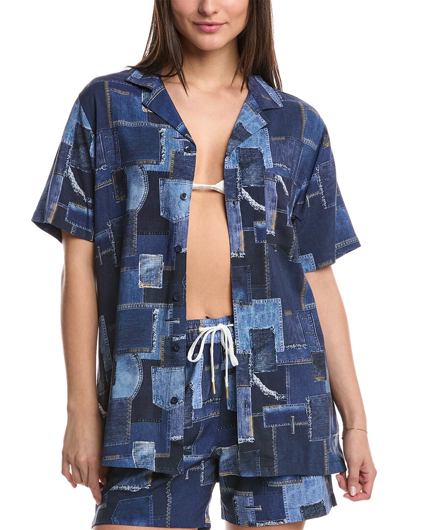 Weworewhat Boyfriend Shirt In Blue