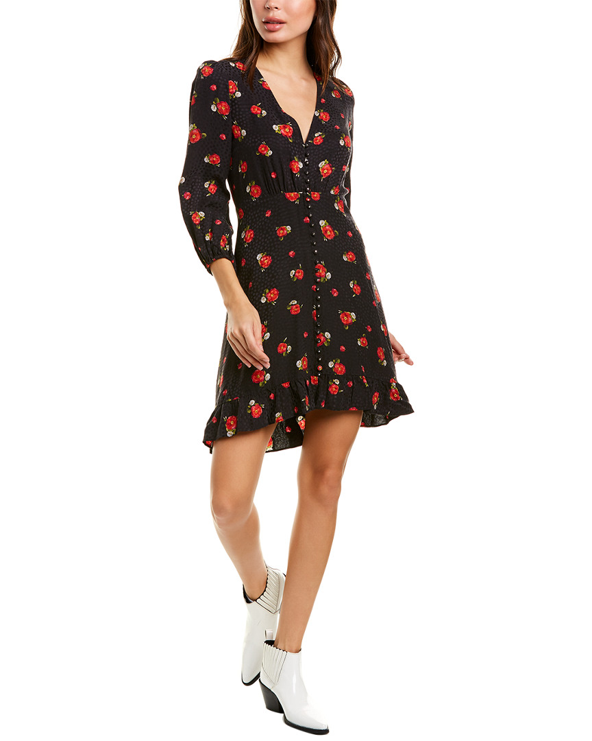 The Kooples Leopard Devore Mini Dress Women's Black 3 eBay