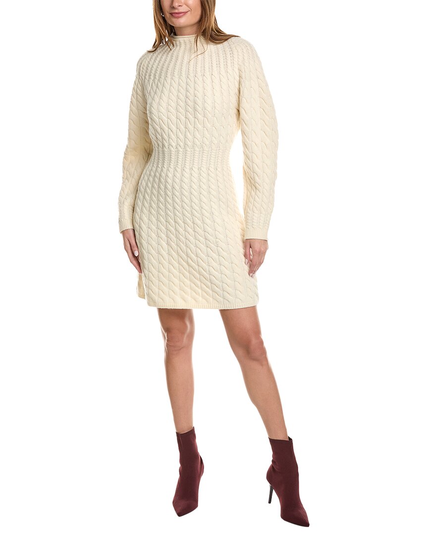 Shop Theory Sculpted Wool & Cashmere-blend Sweaterdress In White