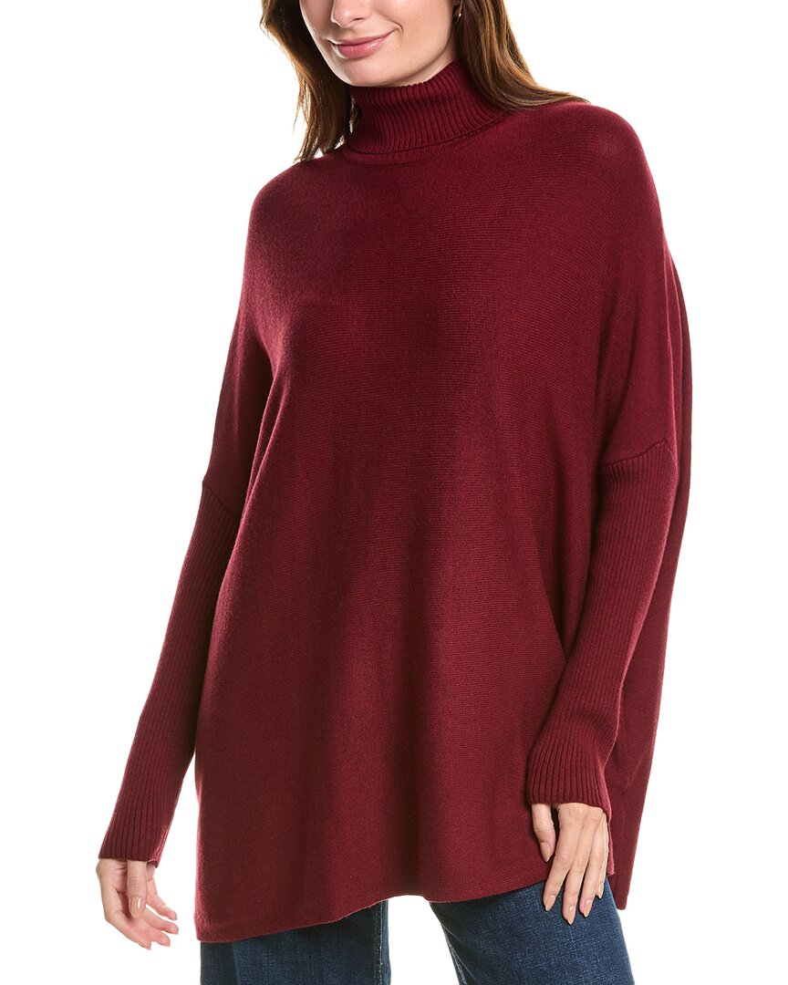 Joseph A . Solid Poncho In Burgundy