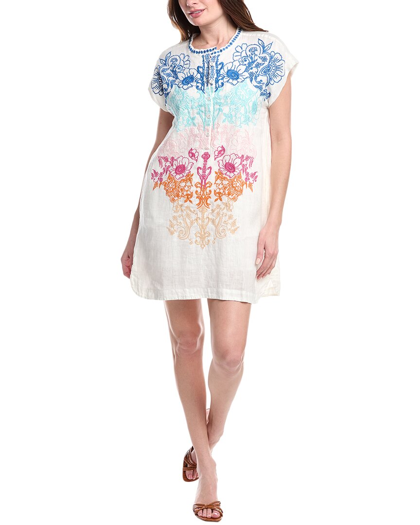 Shop Johnny Was Mishti Linen Slip Dress In Brown