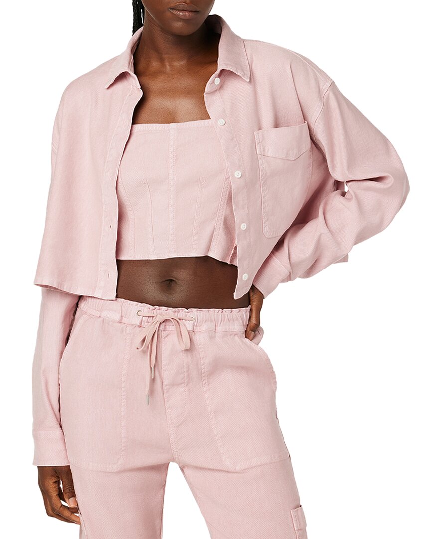 Hudson Jeans Oversize Crop Button-up Shirt