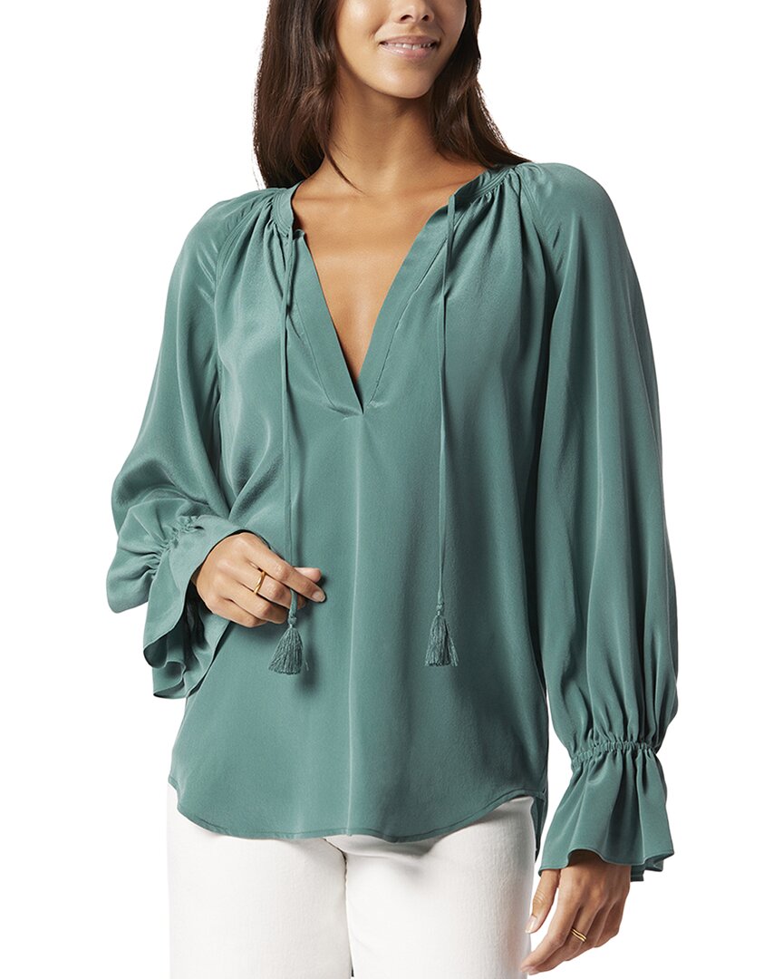 Joie Plus Cecarina Ruched Bell-sleeve Tassel Top