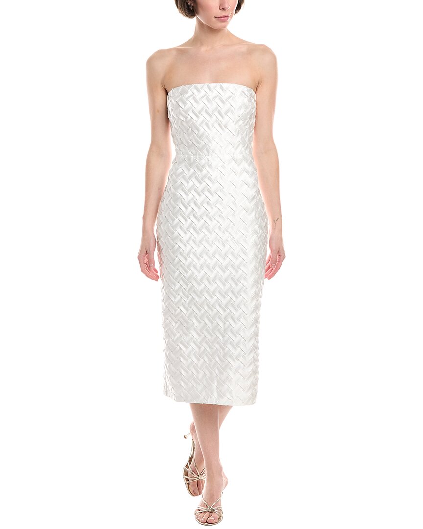 Amanda Uprichard Arley Basketweave Satin Midi Dress
