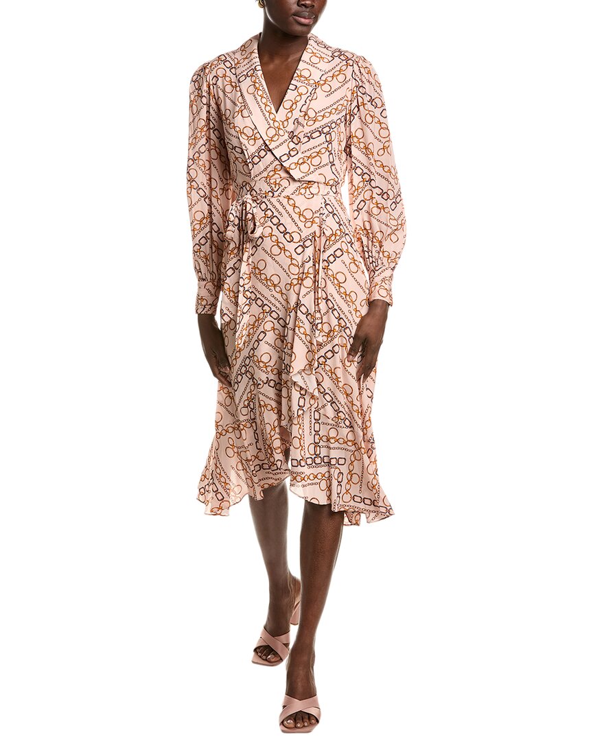 Elie Tahari The Linnea Gilded Chain Printed Dress
