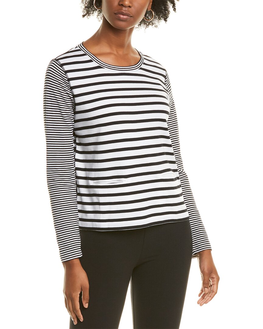Image of Joan Vass Mixed Stripe Top