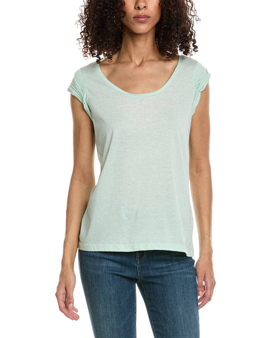 Shop Chaser Recycled Vintage Jersey Roll Sleeve T-shirt In Green