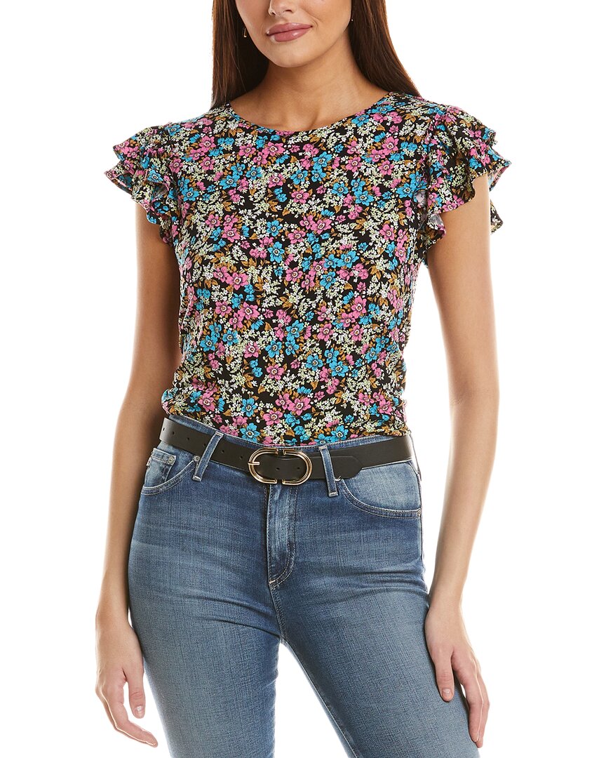 Cece Ruffle Sleeves Top In Multi