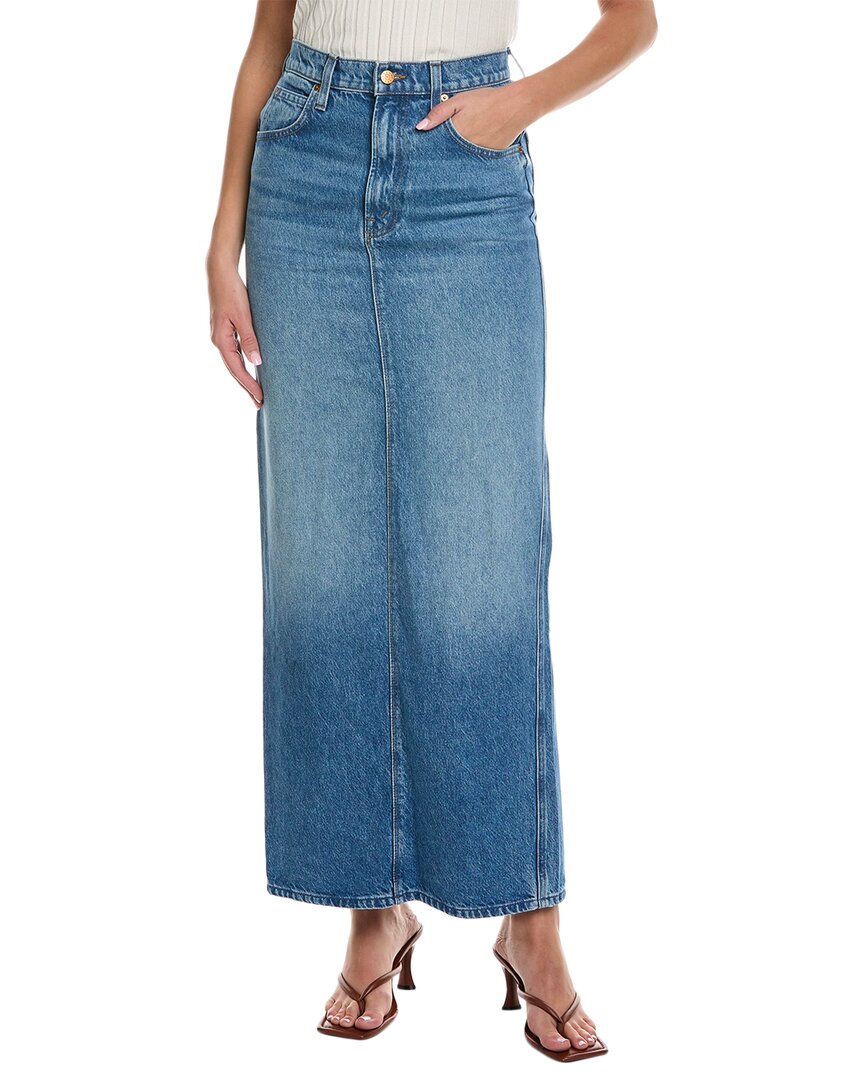 Shop Mother Denim The Candy Stick Maxi Skirt In Blue