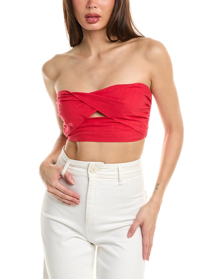 Shop Luxe Always Wrap Front Bandeau Top In Red