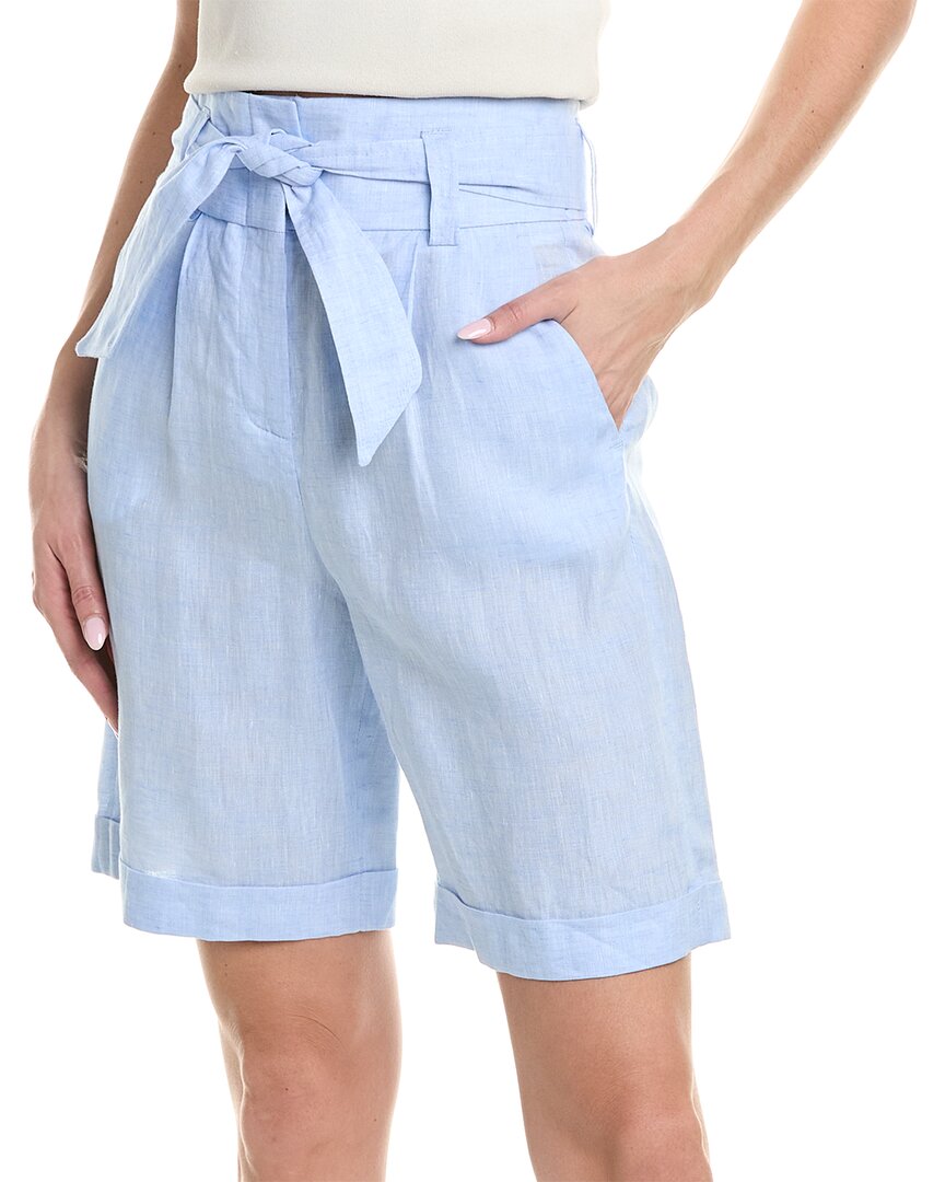 Peserico Linen Short In Blue