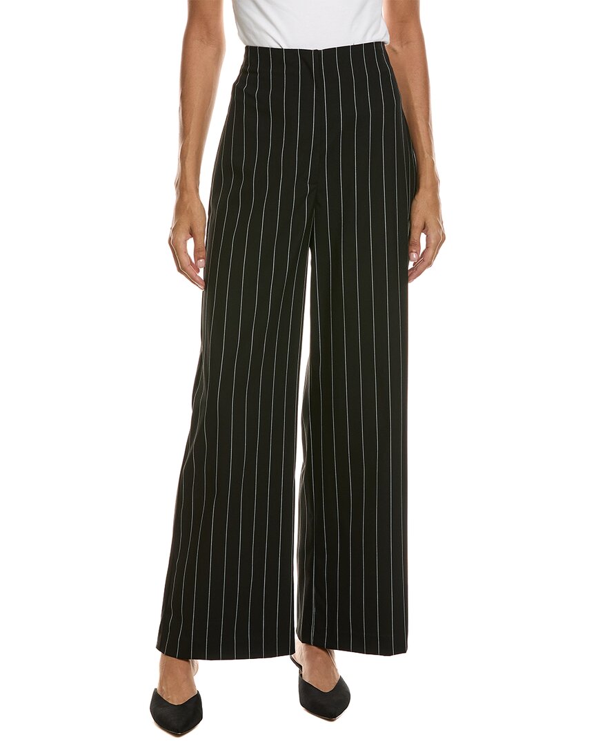 Bardot Anna Pinstripe High Waist Wide Leg Pants In Black