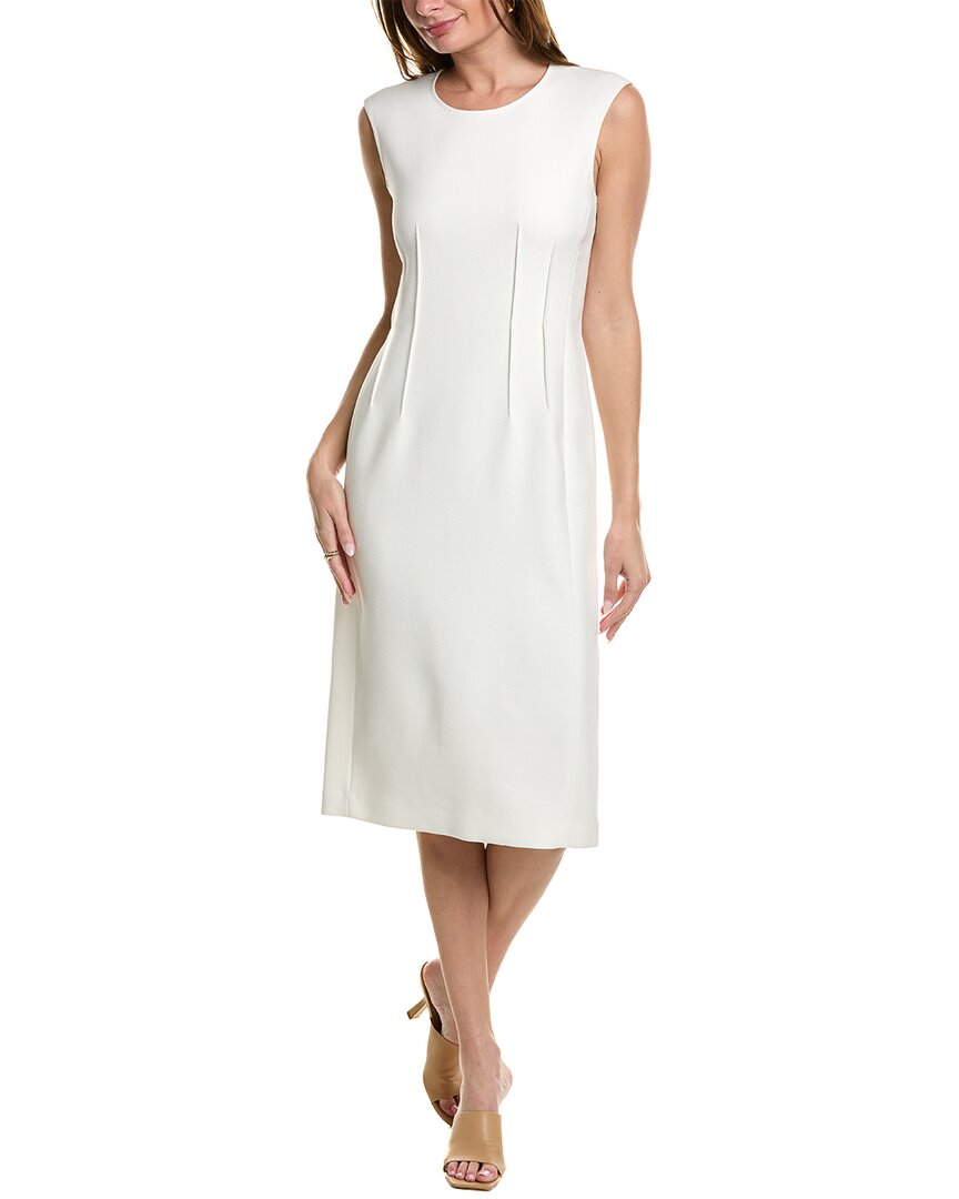 Shop Lafayette 148 New York Fitted Midi Dress In White