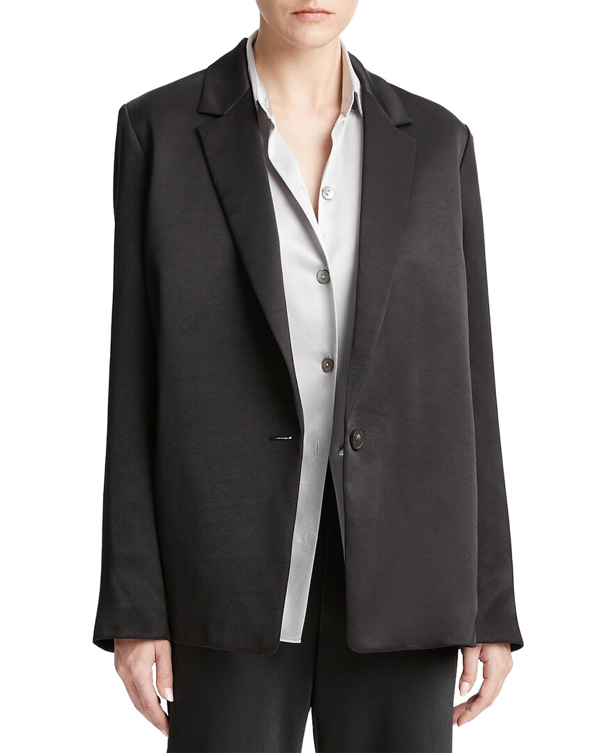 Vince One-button Fluid Satin Blazer