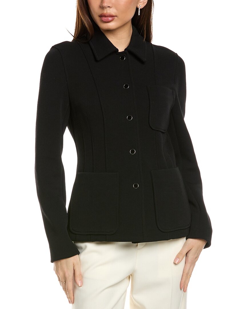 Lafayette 148 Wool-blend Three Pocket Jacket In Black