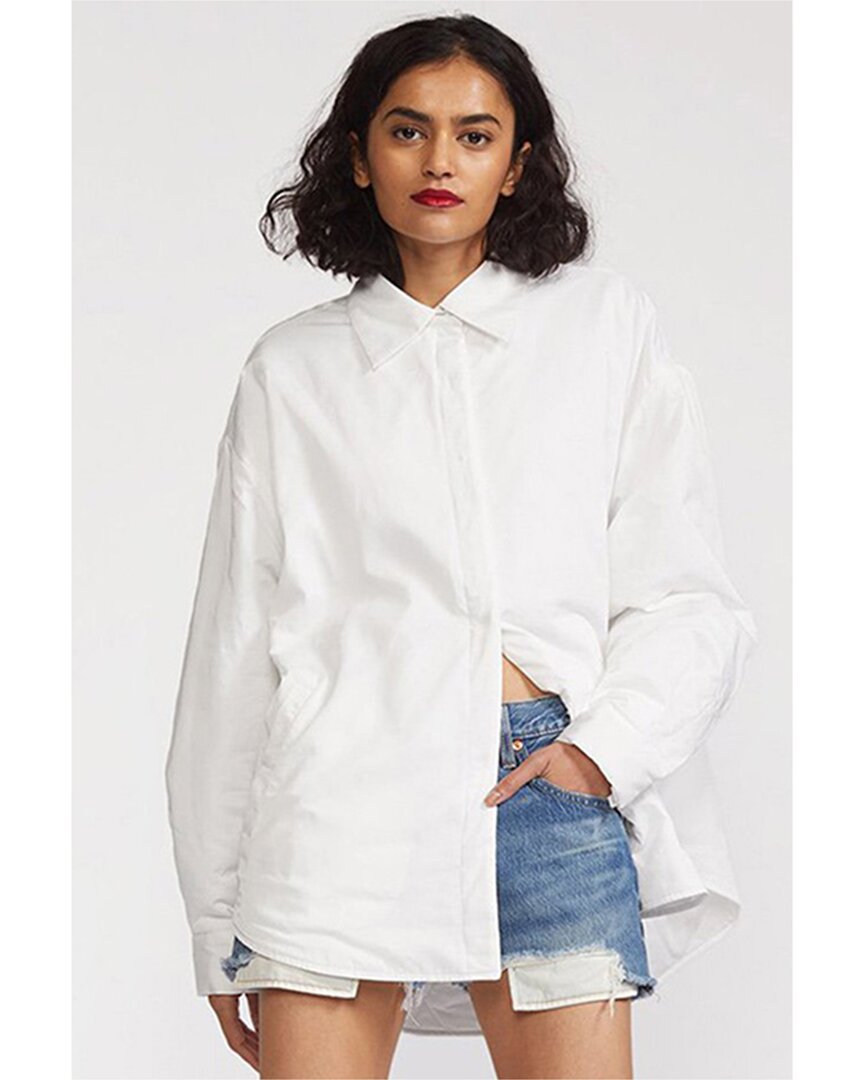 Shop Cynthia Rowley Jagger Quilted Nylon Shirt Jacket In White