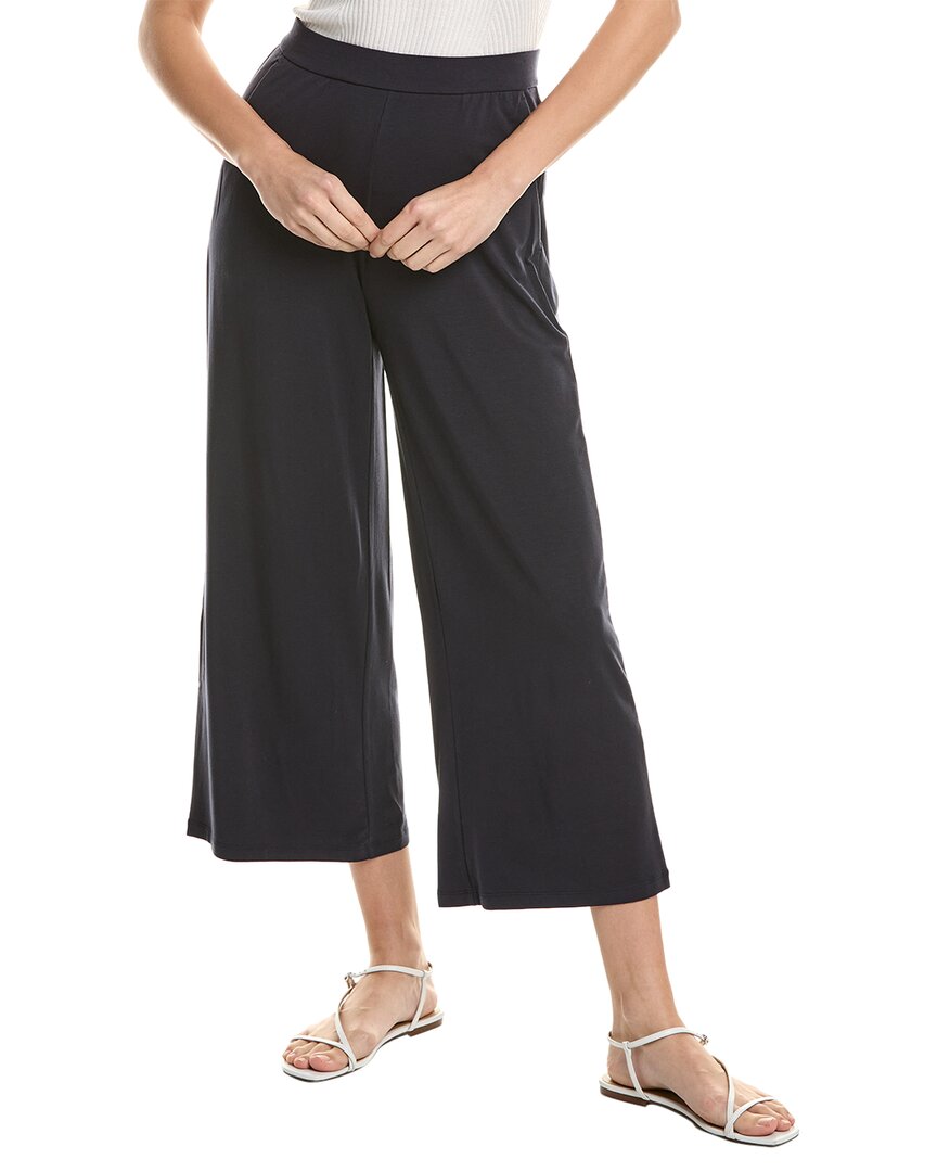 Eileen Fisher Cropped Wide Leg Pant In Blue