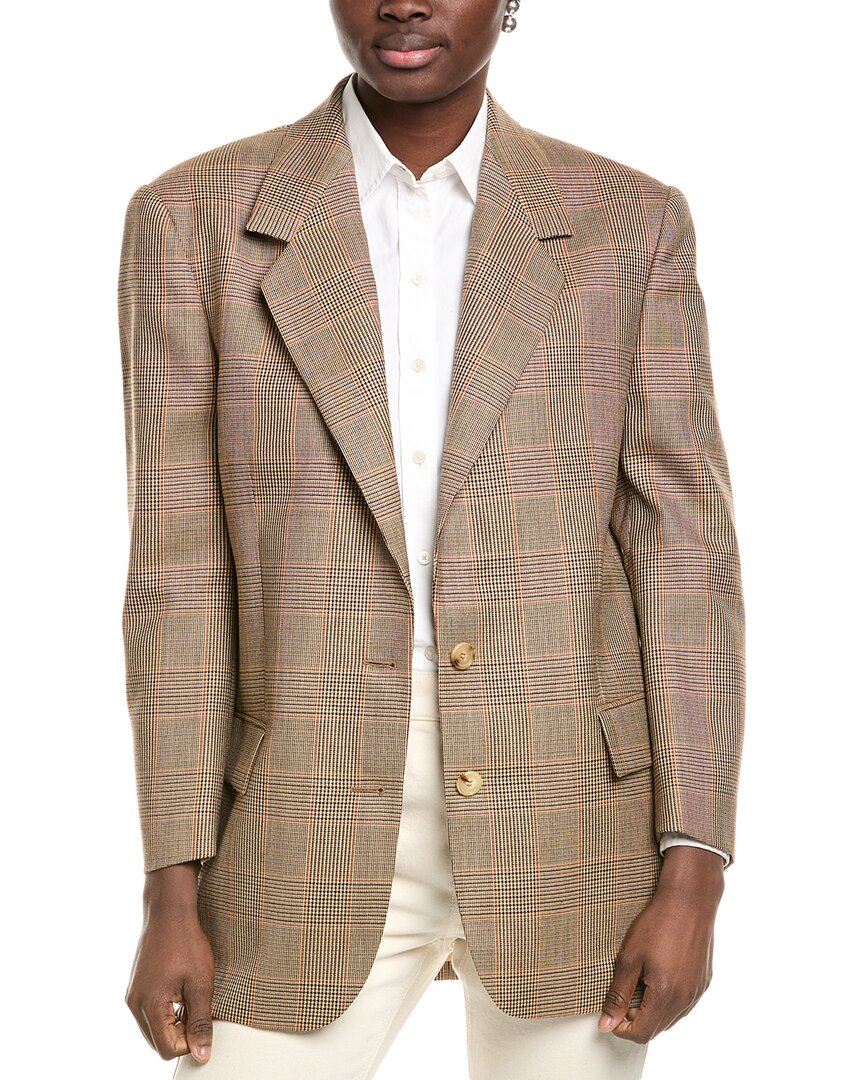 Michael Kors Collection Mattie Wool Blazer In Brown