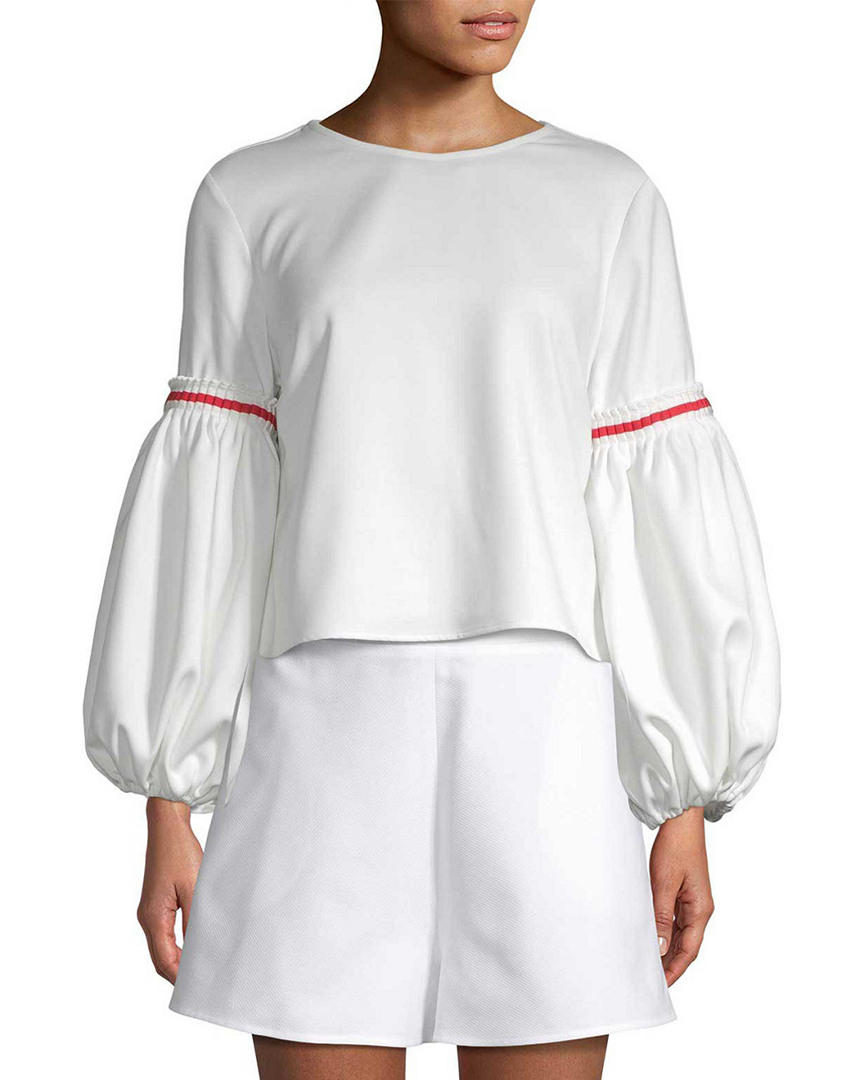 Image of WHITE STORY Balloon Sleeve Crop Top