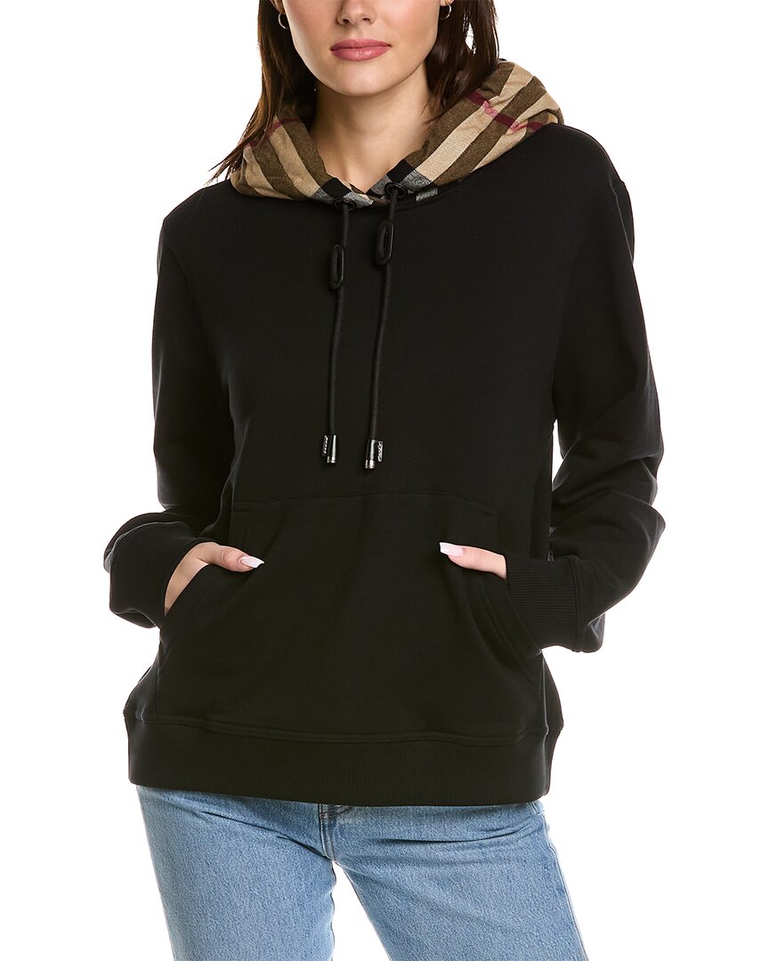 Burberry Asymmetric Hem Oversized Hoodie In Black