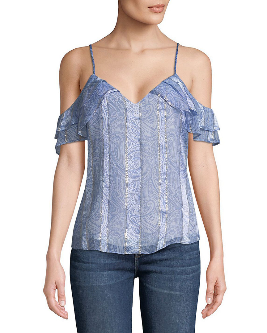 Image of Majorelle Izabel Paisley Cold-Shoulder Top