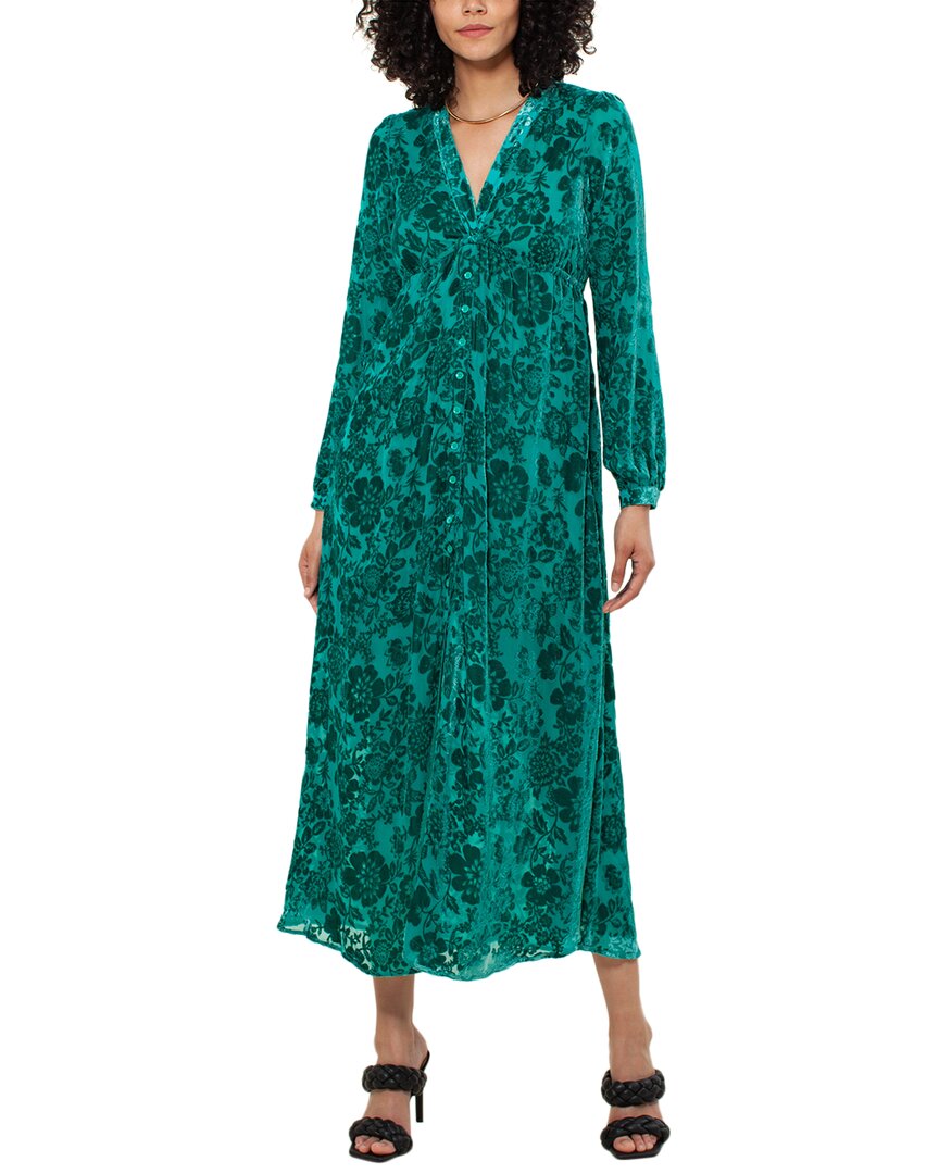 Hale Bob Silk-blend Dress In Green