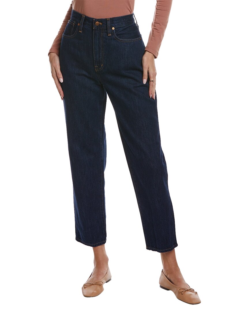 Shop Madewell Baggy Indigo Tapered Jean In Blue