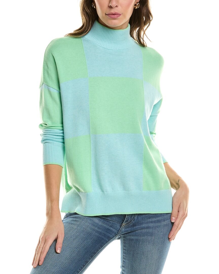 Wispr Mock Neck Silk-blend Sweater In Green