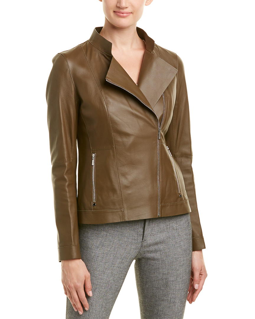 Lafayette 148 New York Warren Leather Jacket Women's 2 | eBay