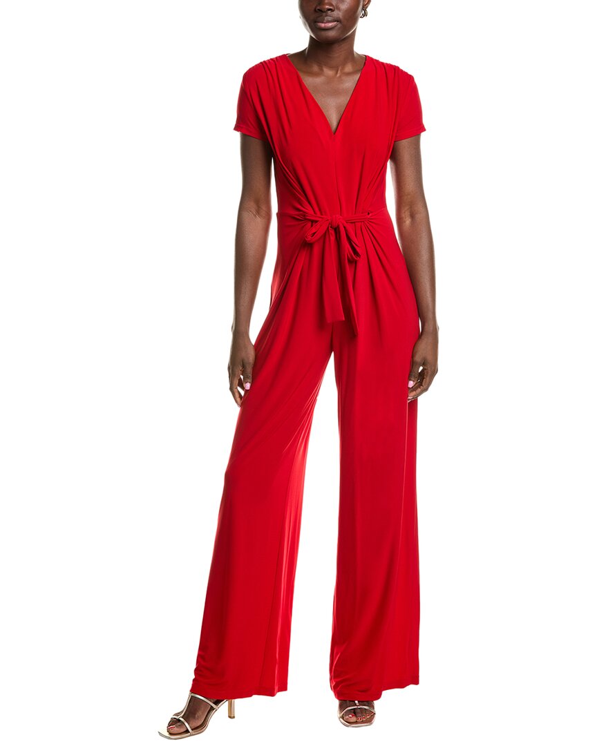 Joseph Ribkoff Tie Front Jumpsuit In Red