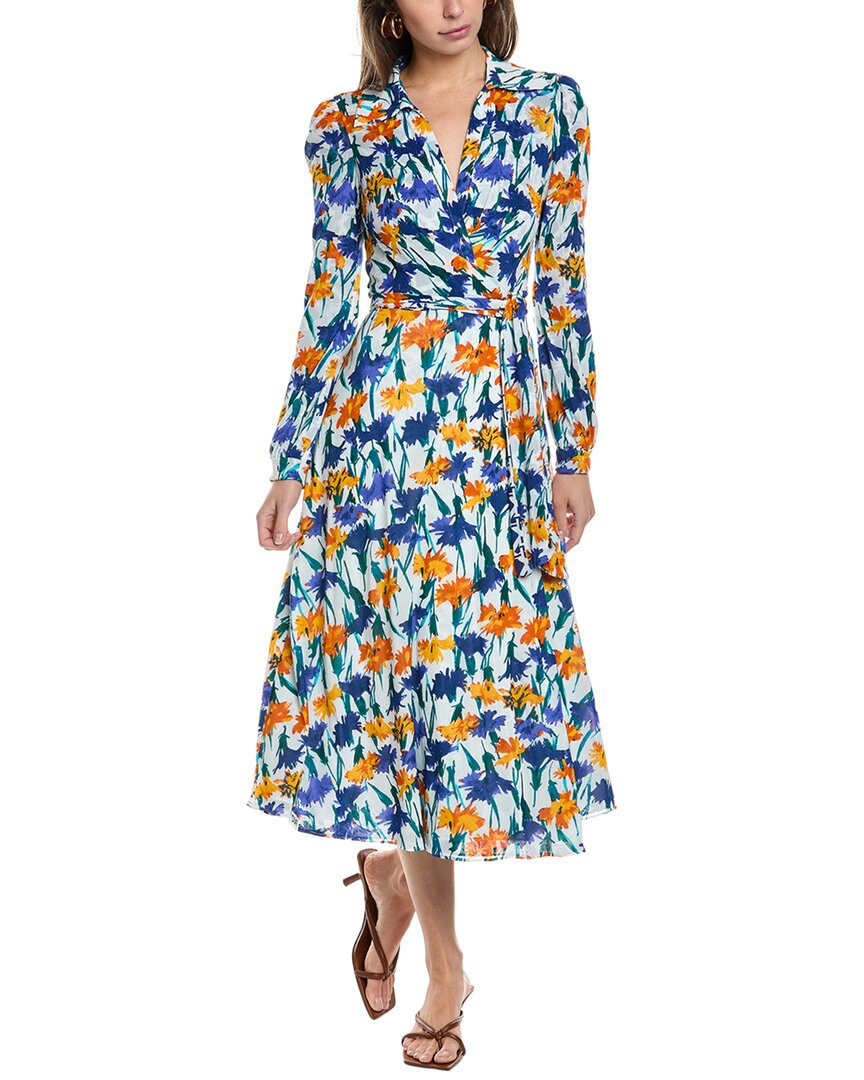 Diane Von Furstenberg Phoenix Reversible Dress In Dianthus Reversible To Vintage Cane In Blue